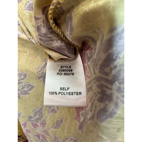 Size M Anthropologie Current Air Long Sleeve Round Neck Cut Out Detail Floral Mi - Picture 11 of 11